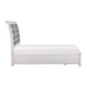 Amby Queen Platform Bed | 2 Footboard Drawers | Antique White & Gray Wood