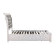Amby Queen Platform Bed | 2 Footboard Drawers | Antique White & Gray Wood