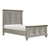 Rimy Queen Bed | Paneled Headboard & Footboard | Brown & Antique Gray