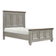 Rimy Queen Bed | Paneled Headboard & Footboard | Brown & Antique Gray