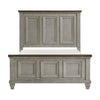 Rimy Queen Bed | Paneled Headboard & Footboard | Brown & Antique Gray