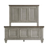 Rimy Queen Bed | Paneled Headboard & Footboard | Brown & Antique Gray