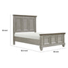 Rimy Queen Bed | Paneled Headboard & Footboard | Brown & Antique Gray