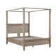 Cely Queen Canopy Bed | Paneled Headboard & Footboard | Farmhouse Oak Gray