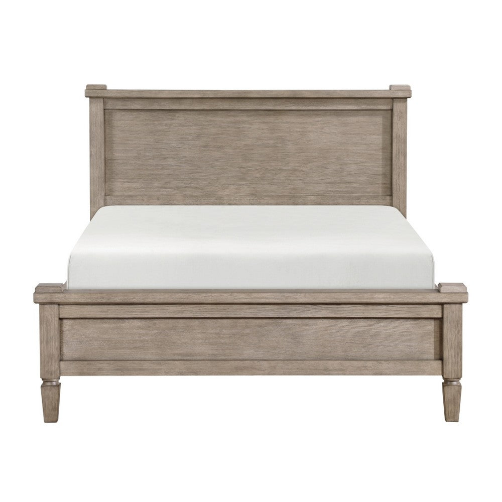Cely Queen Canopy Bed | Paneled Headboard & Footboard | Farmhouse Oak Gray