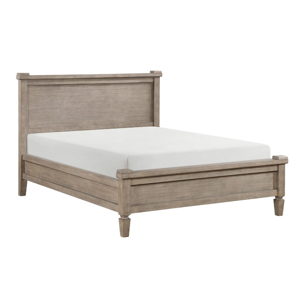 Cely Queen Canopy Bed | Paneled Headboard & Footboard | Farmhouse Oak Gray