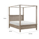 Cely Queen Canopy Bed | Paneled Headboard & Footboard | Farmhouse Oak Gray