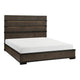 Acy Queen Bed | Slatted LED Headboard | Industrial Brownish Gray & Black