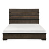 Acy Queen Bed | Slatted LED Headboard | Industrial Brownish Gray & Black