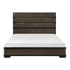 Acy Queen Bed | Slatted LED Headboard | Industrial Brownish Gray & Black