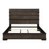 Acy Queen Bed | Slatted LED Headboard | Industrial Brownish Gray & Black