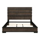 Acy Queen Bed | Slatted LED Headboard | Industrial Brownish Gray & Black