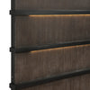 Acy Queen Bed | Slatted LED Headboard | Industrial Brownish Gray & Black