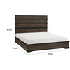 Acy Queen Bed | Slatted LED Headboard | Industrial Brownish Gray & Black