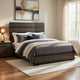 Acy Queen Bed | Slatted LED Headboard | Industrial Brownish Gray & Black