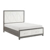 Owan Queen Bed | 2 Drawer Footboard Storage | Modern Panel Gray & Ivory