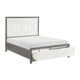 Owan Queen Bed | 2 Drawer Footboard Storage | Modern Panel Gray & Ivory