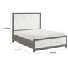 Owan Queen Bed | 2 Drawer Footboard Storage | Modern Panel Gray & Ivory