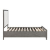 Owan Full Bed | 2 Drawer Footboard Storage | Modern Panel Gray & Ivory