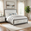 Owan Full Bed | 2 Drawer Footboard Storage | Modern Panel Gray & Ivory