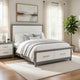 Owan Full Bed | 2 Drawer Footboard Storage | Modern Panel Gray & Ivory