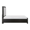 Gily Queen Bed | 2 Footboard Storage Drawers | Upholstered Headboard | Gray