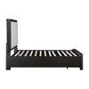 Gily Queen Bed | 2 Footboard Storage Drawers | Upholstered Headboard | Gray