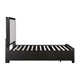 Gily Queen Bed | 2 Footboard Storage Drawers | Upholstered Headboard | Gray