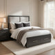 Gily Queen Bed | 2 Footboard Storage Drawers | Upholstered Headboard | Gray