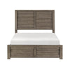 Niti Full Size Panel Bed | Planked Rustic Gray Wood Headboard Design