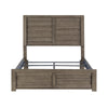 Niti Full Size Panel Bed | Planked Rustic Gray Wood Headboard Design