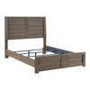 Niti Full Size Panel Bed | Planked Rustic Gray Wood Headboard Design