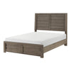 Niti Full Size Panel Bed | Planked Rustic Gray Wood Headboard Design