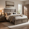Niti Full Size Panel Bed | Planked Rustic Gray Wood Headboard Design