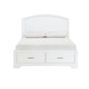 Hudy Queen Platform Storage Bed | 2 Drawer Footboard | Arch Headboard White