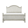 Mozz King Bed | Arched Headboard | Turned Finial Posts | Gray Vertical Slats