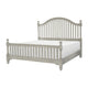 Mozz King Bed | Arched Headboard | Turned Finial Posts | Gray Vertical Slats