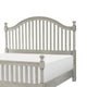 Mozz King Bed | Arched Headboard | Turned Finial Posts | Gray Vertical Slats