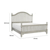 Mozz King Bed | Arched Headboard | Turned Finial Posts | Gray Vertical Slats