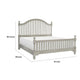 Mozz King Bed | Arched Headboard | Turned Finial Posts | Gray Vertical Slats