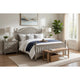 Mozz King Bed | Arched Headboard | Turned Finial Posts | Gray Vertical Slats