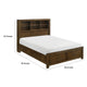 Suli Queen Bed | Bookcase Headboard | 2 Storage Drawers | Brushed Brown