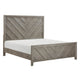 Laso Queen Panel Bed | Chevron Design Headboard & Footboard | Gray Wood