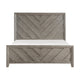 Laso Queen Panel Bed | Chevron Design Headboard & Footboard | Gray Wood