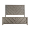 Laso Queen Panel Bed | Chevron Design Headboard & Footboard | Gray Wood