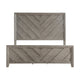 Laso Queen Panel Bed | Chevron Design Headboard & Footboard | Gray Wood