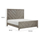 Laso Queen Panel Bed | Chevron Design Headboard & Footboard | Gray Wood