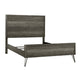Umer Full Bed | Plank Headboard & Footboard | Trichromatic Gray | Metal Legs