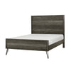 Umer Full Bed | Plank Headboard & Footboard | Trichromatic Gray | Metal Legs