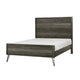 Umer Full Bed | Plank Headboard & Footboard | Trichromatic Gray | Metal Legs